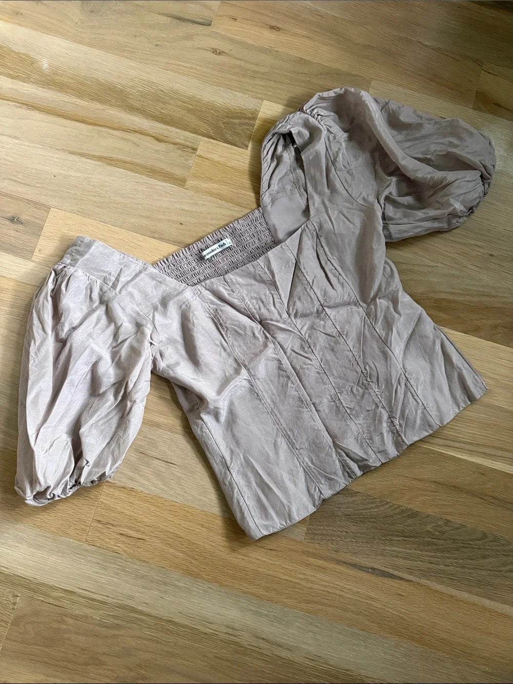 Abercrombie & Fitch Taupe Puff Sleeve Blouse